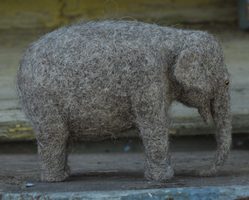 small needle felted elephant