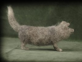 grey felted dog