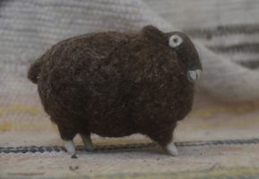 brown needle felted sheep