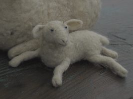 needle felted sheep family